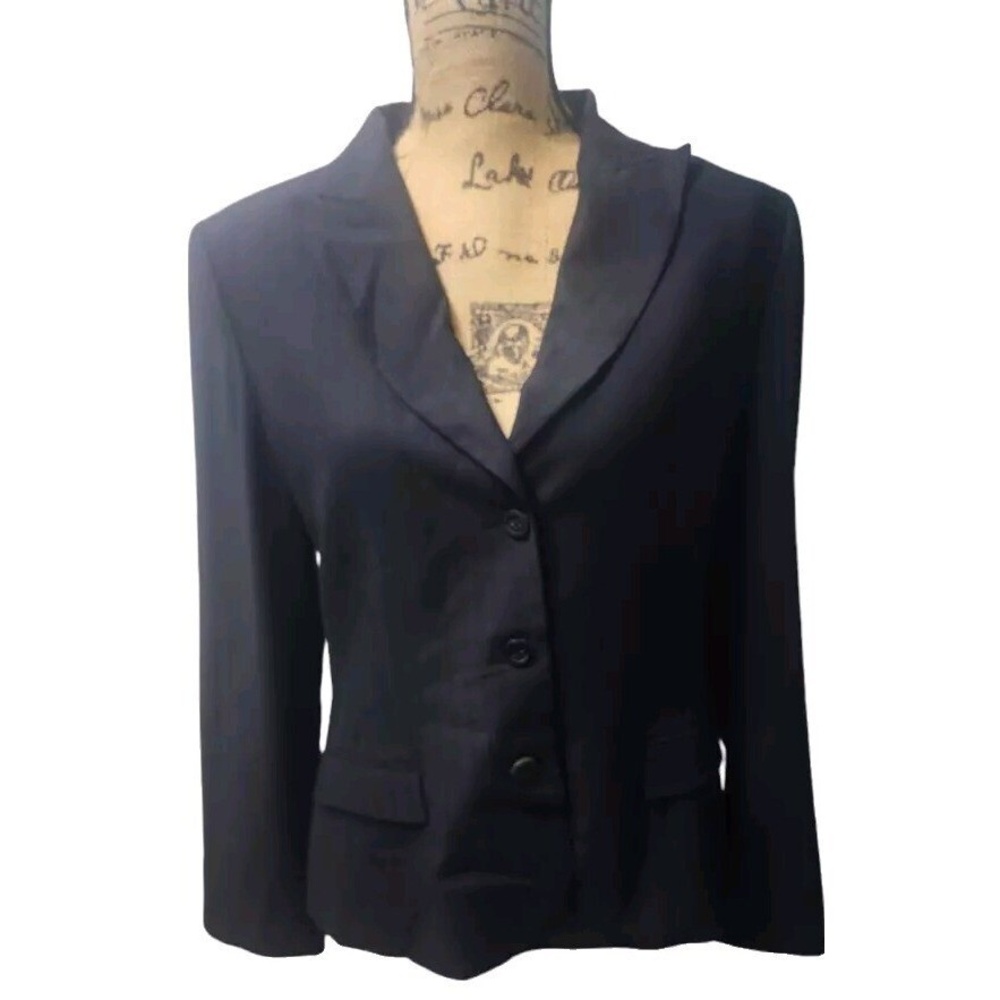 Elie Tahari Womens Size G‎ E908P108 Single Breasted Blazer Black Buttoned